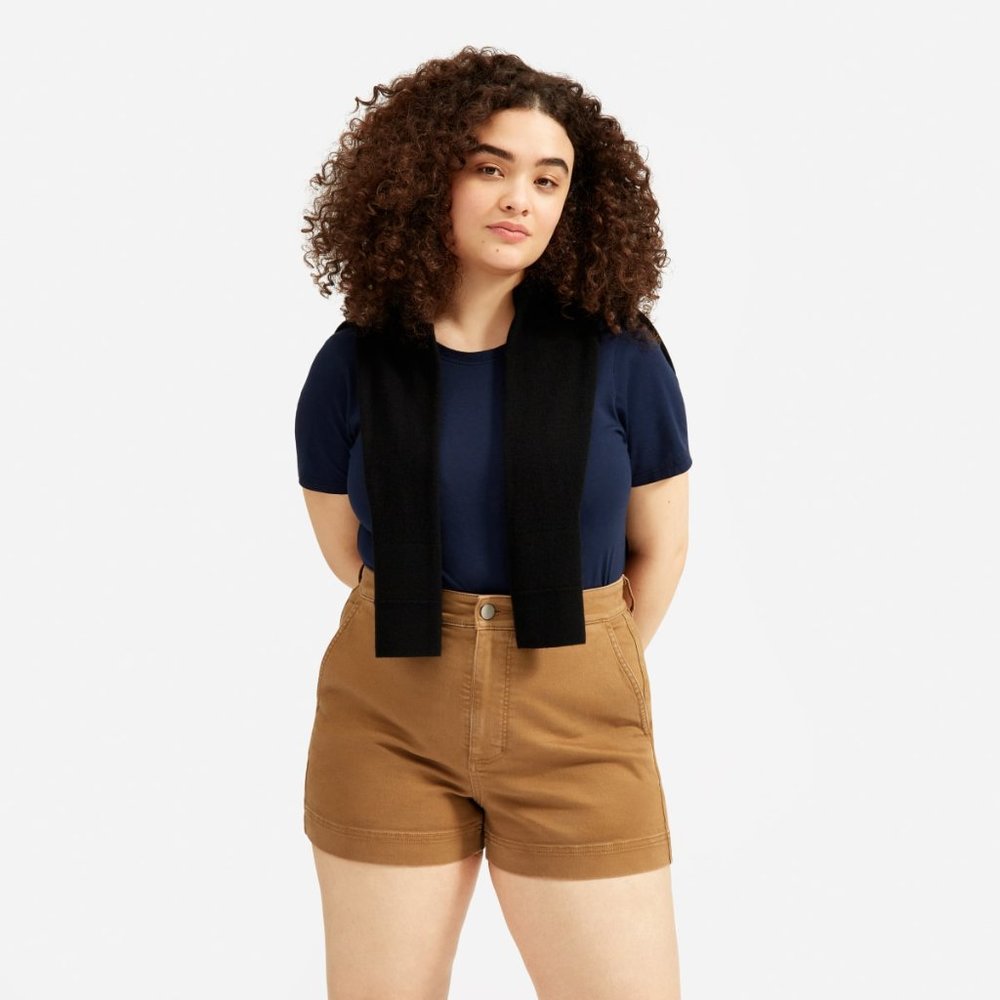 Everlane The Cotton Twill Short in Ochre - Size 12